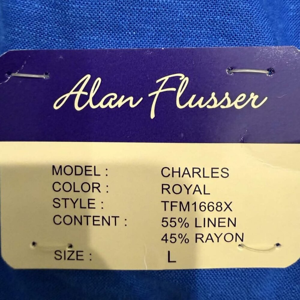 Alan Flusser Royal Blue Linen Blend Sport Coat - Picture 4 of 4